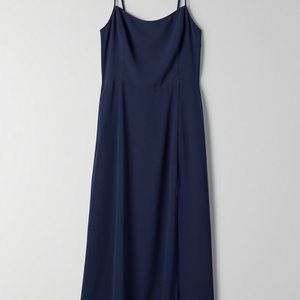NEW WITH TAGS Aritzia Wilfred Destination Midi Dress In Navy Blue Size 4